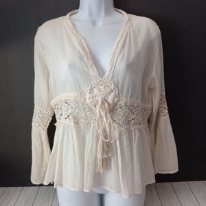 LaraEthnics Boho Bell Sleeve Tunic Top